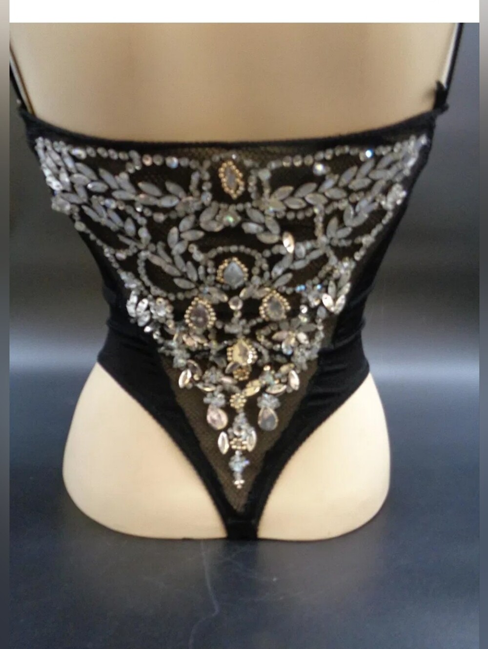 Vintage LA PERLA Ritmo Black Bodysuit w/ Jeweled & Beaded Back Size 44/8 - Picture 12 of 12